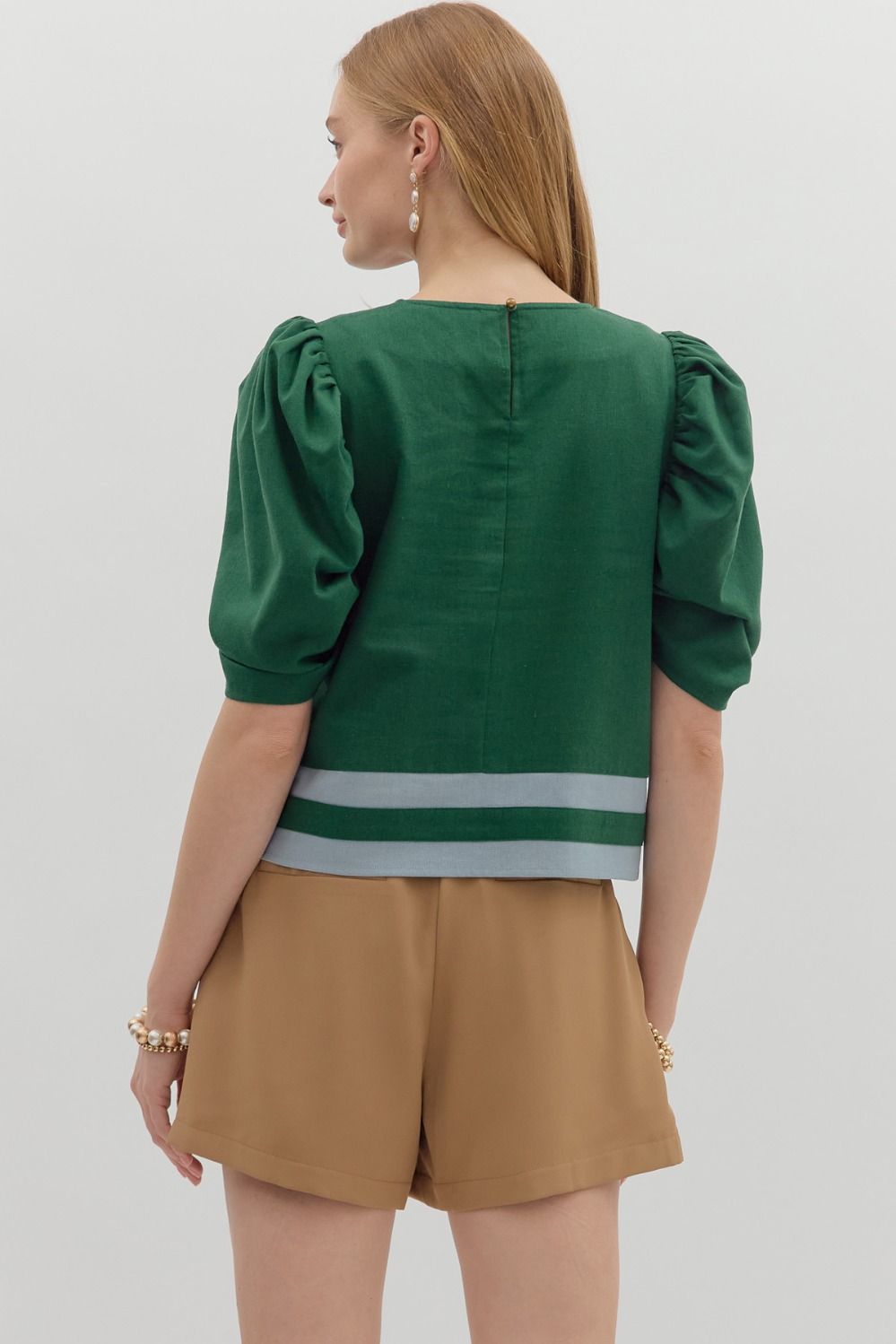 Contrast Border Top- Hunter Green/Blue