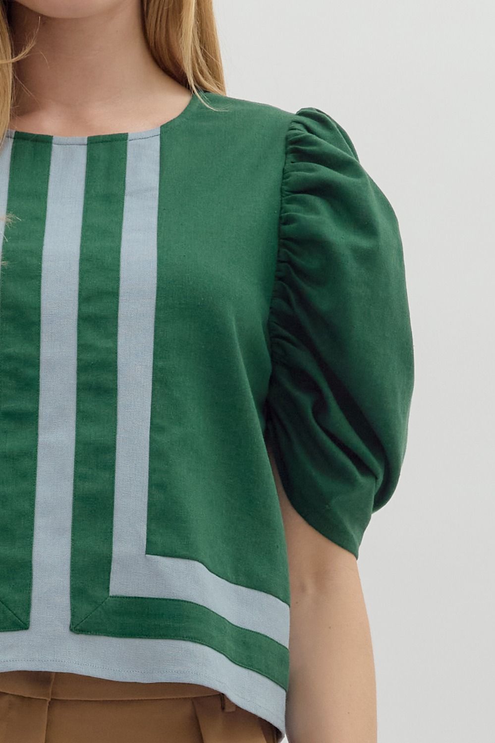 Contrast Border Top- Hunter Green/Blue