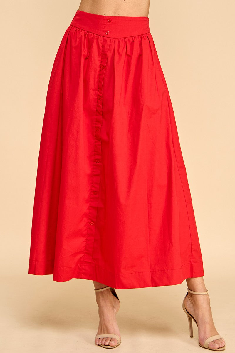 Margo Midi Skirt Set- Red
