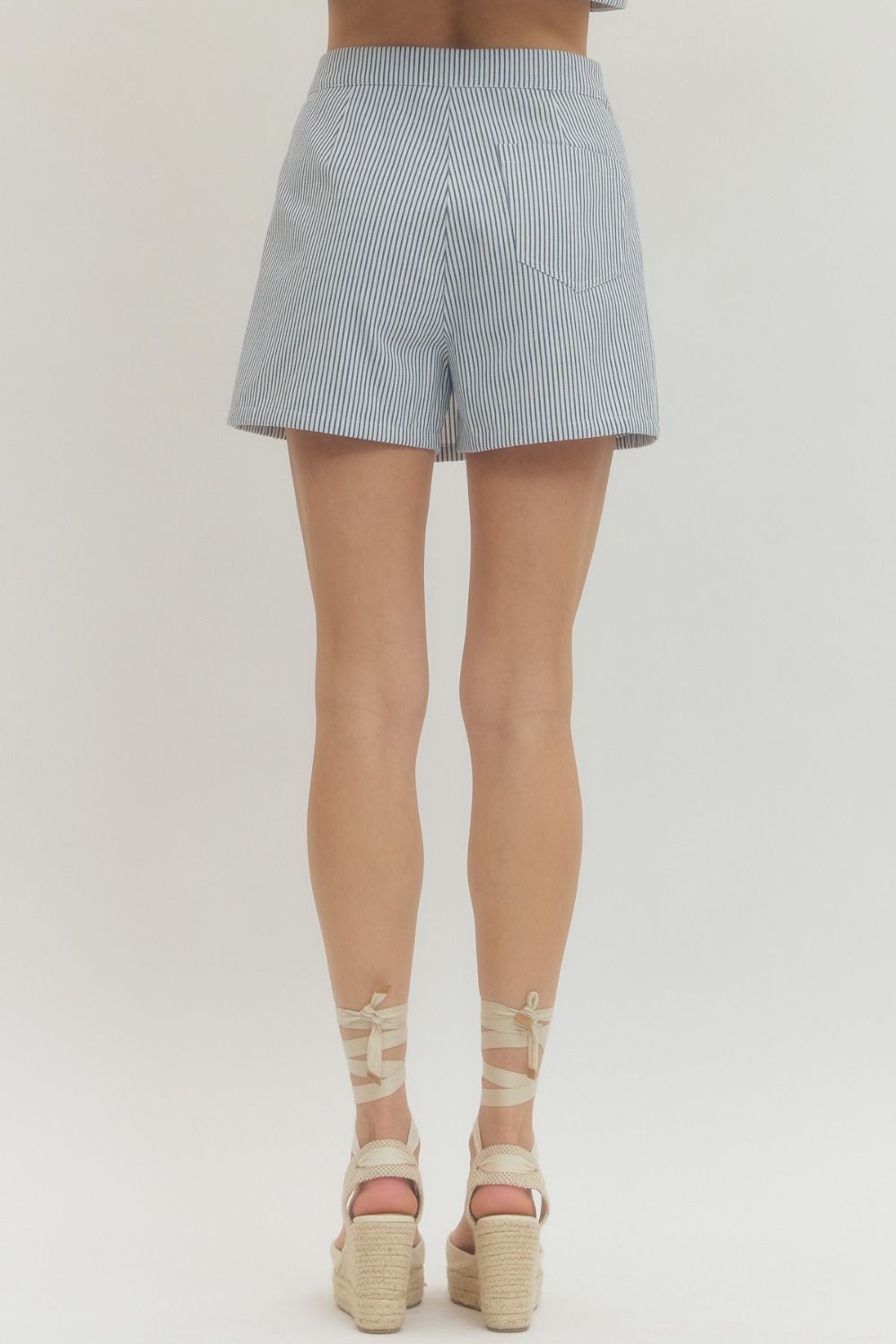 Mini Stripe Skort Set- Blue