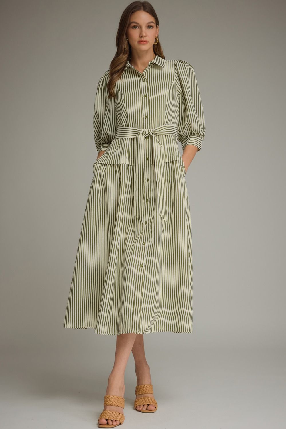 Emmett Midi Dress- Olive