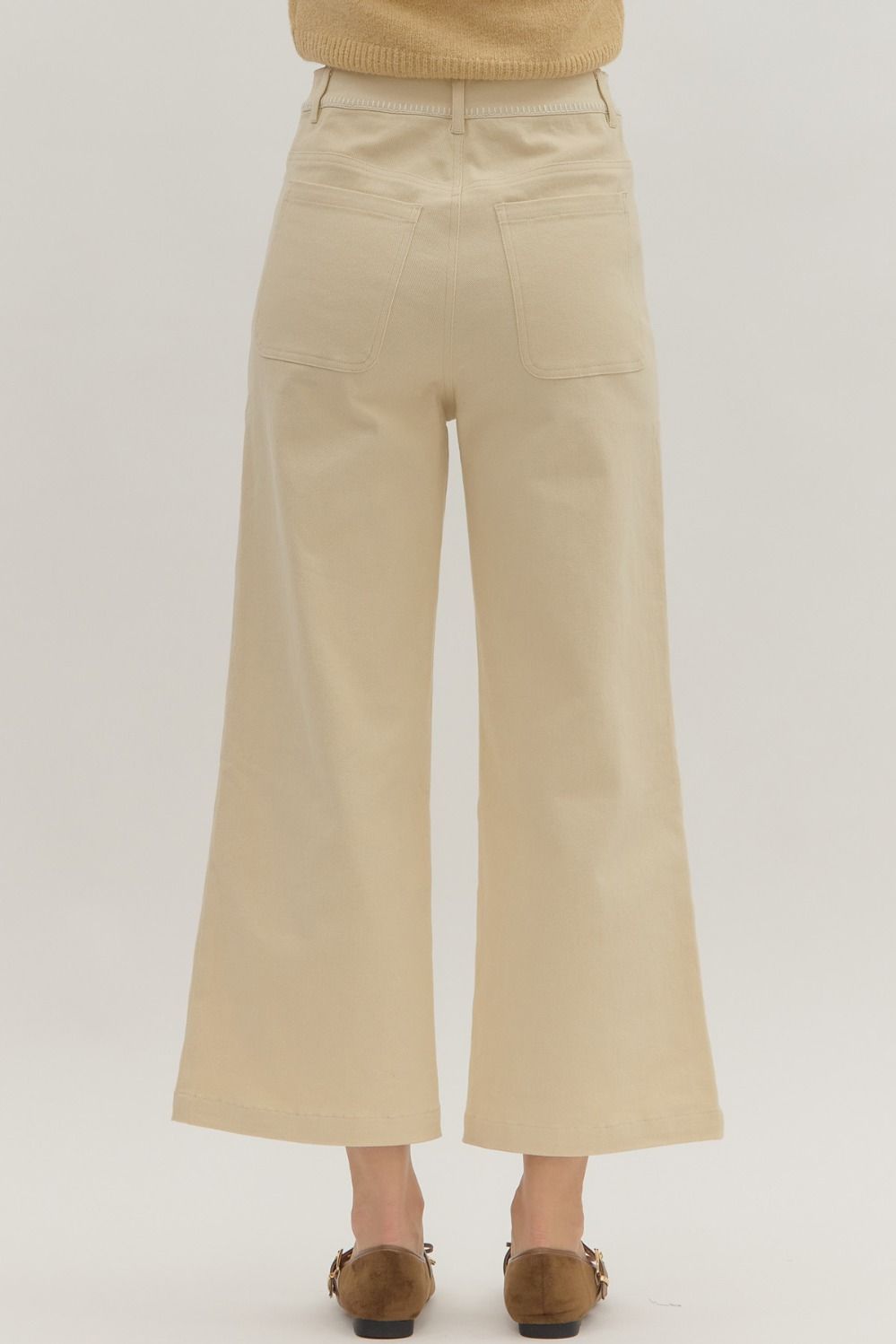 Whipstitch Pocket Pant- Ecru