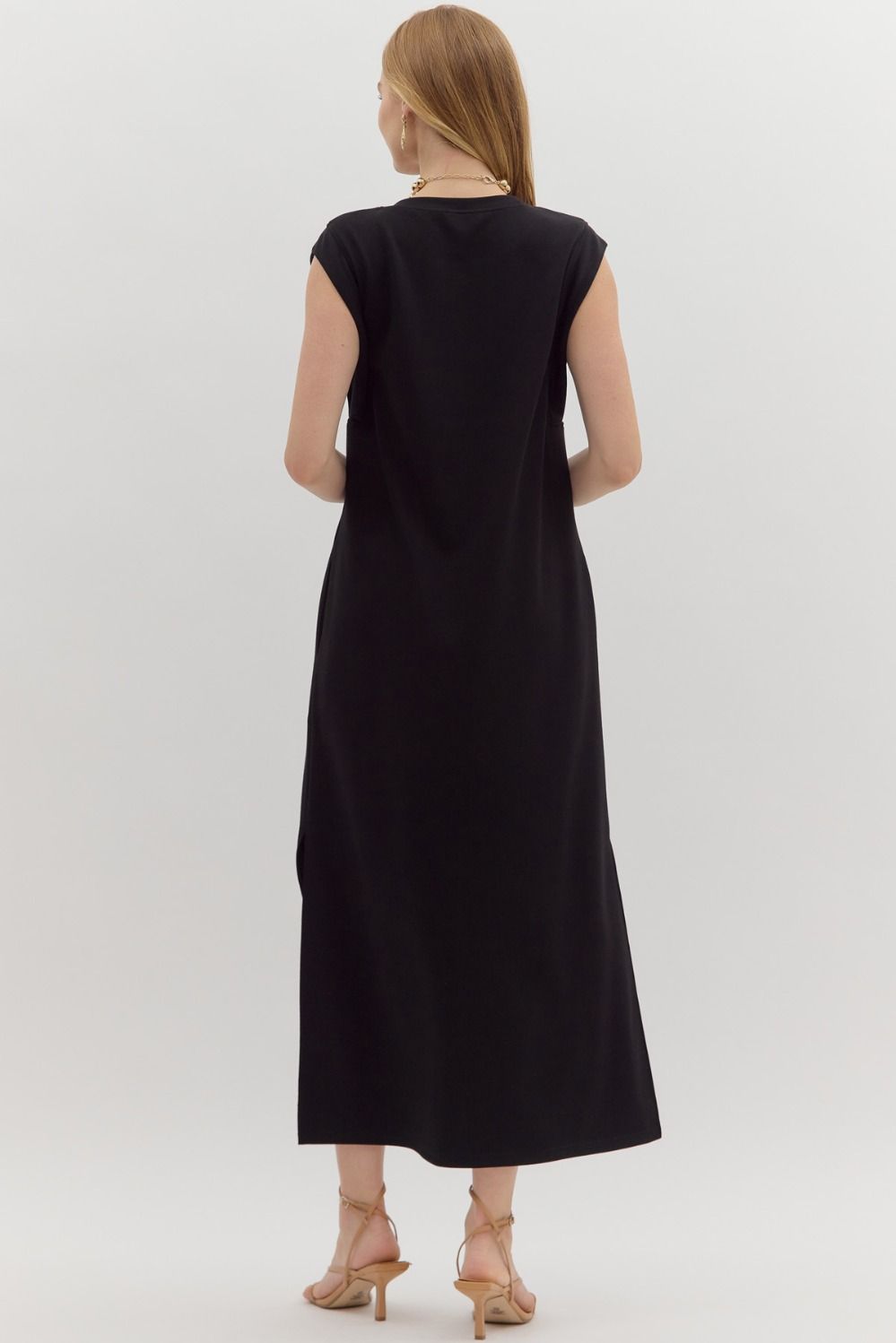 Knit Midi Dress- Black