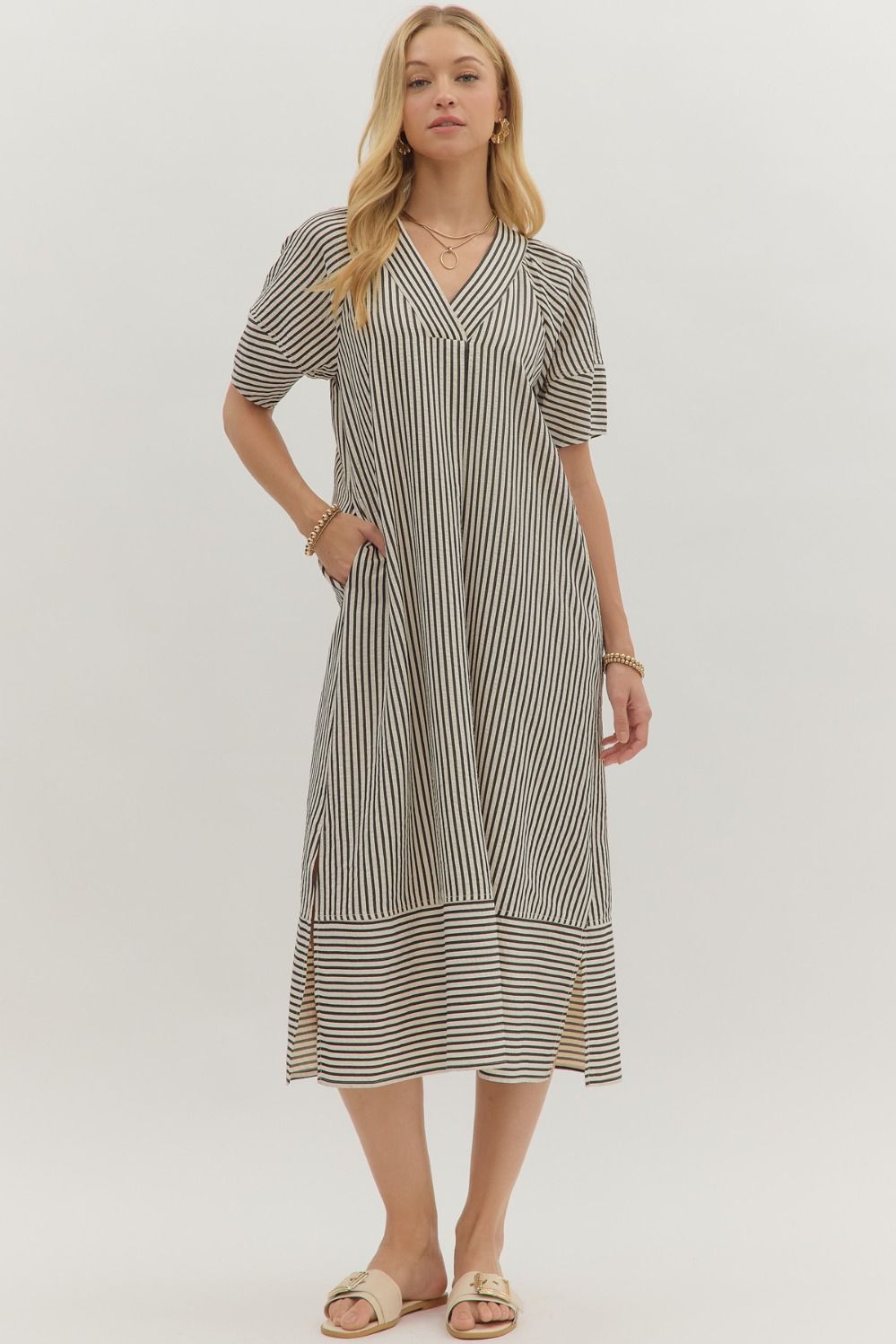 Charlie Midi Dress- Brown