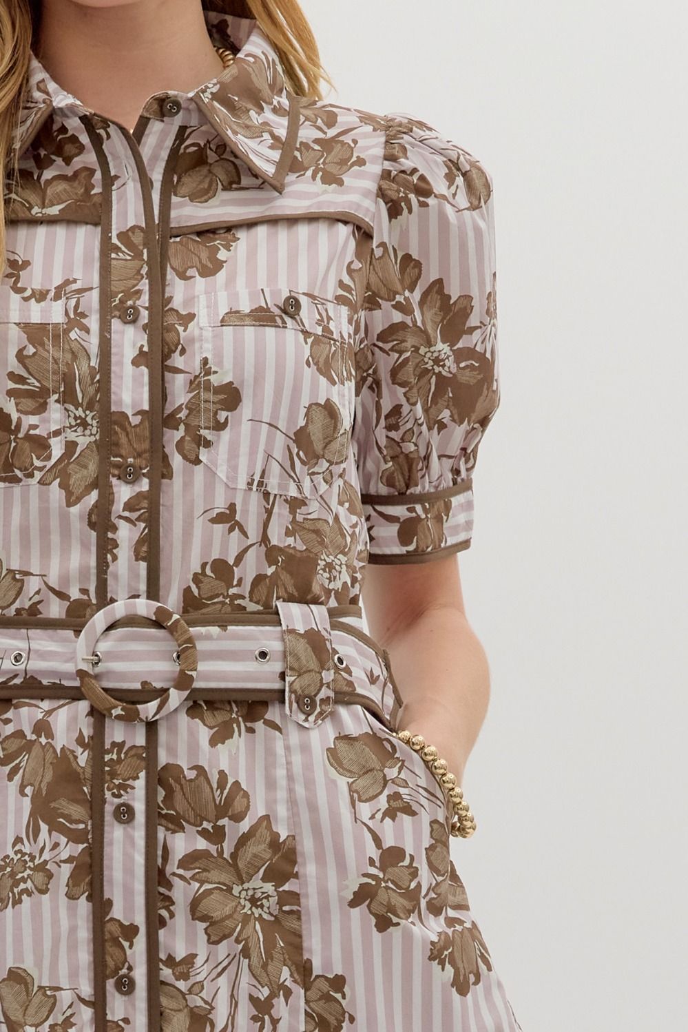 Lauren Floral Dress- Brown