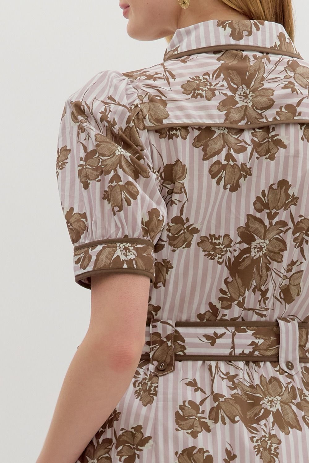 Lauren Floral Dress- Brown