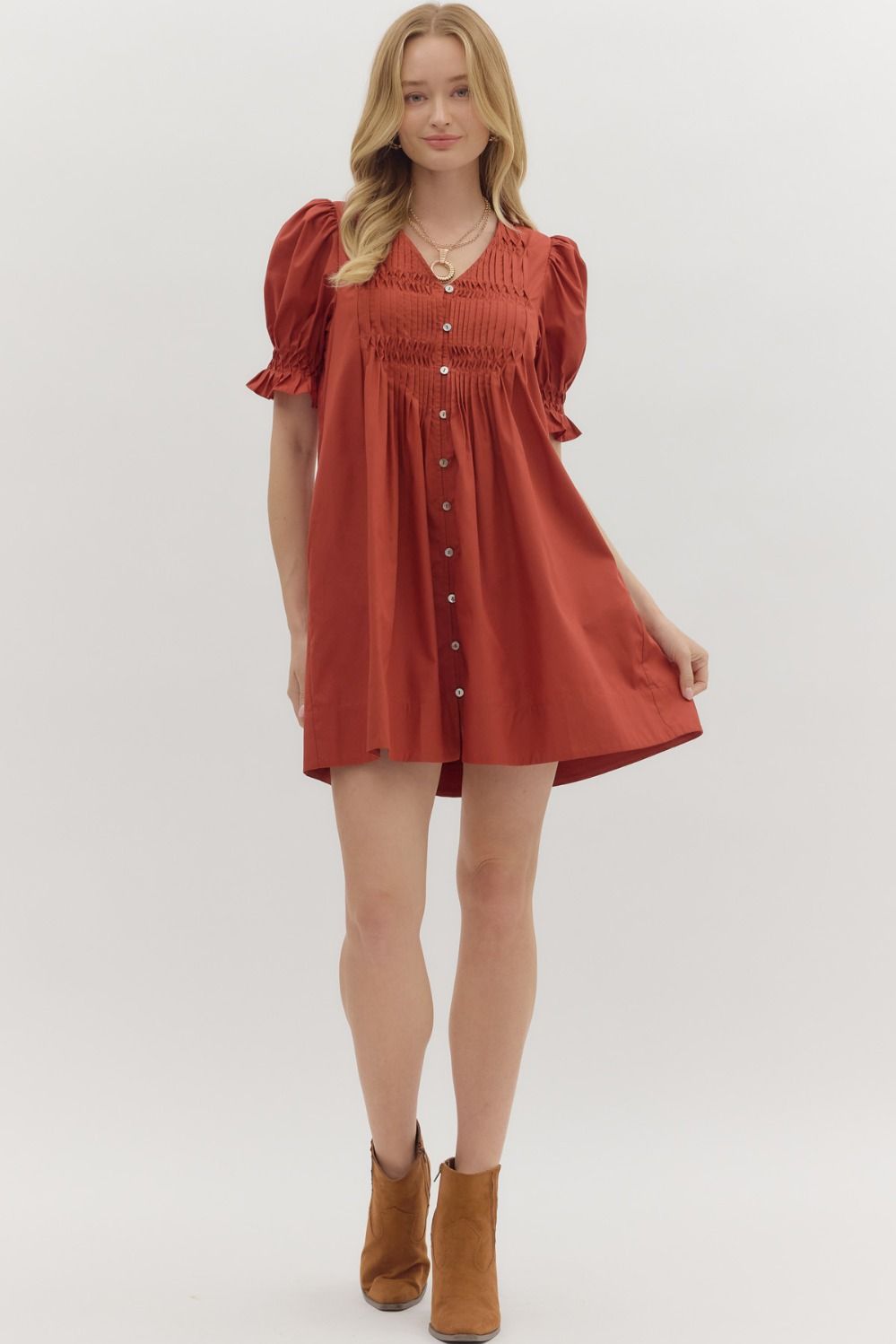 Celeste Dress- Rust