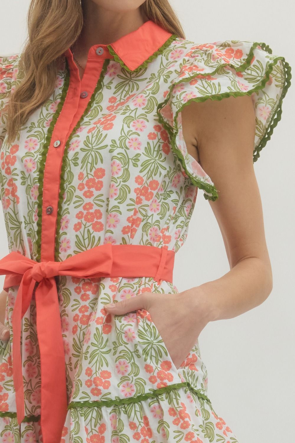 Paige Dress- Coral