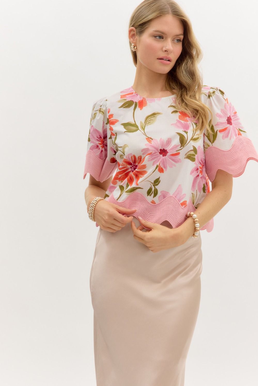 Floral Border Blouse
