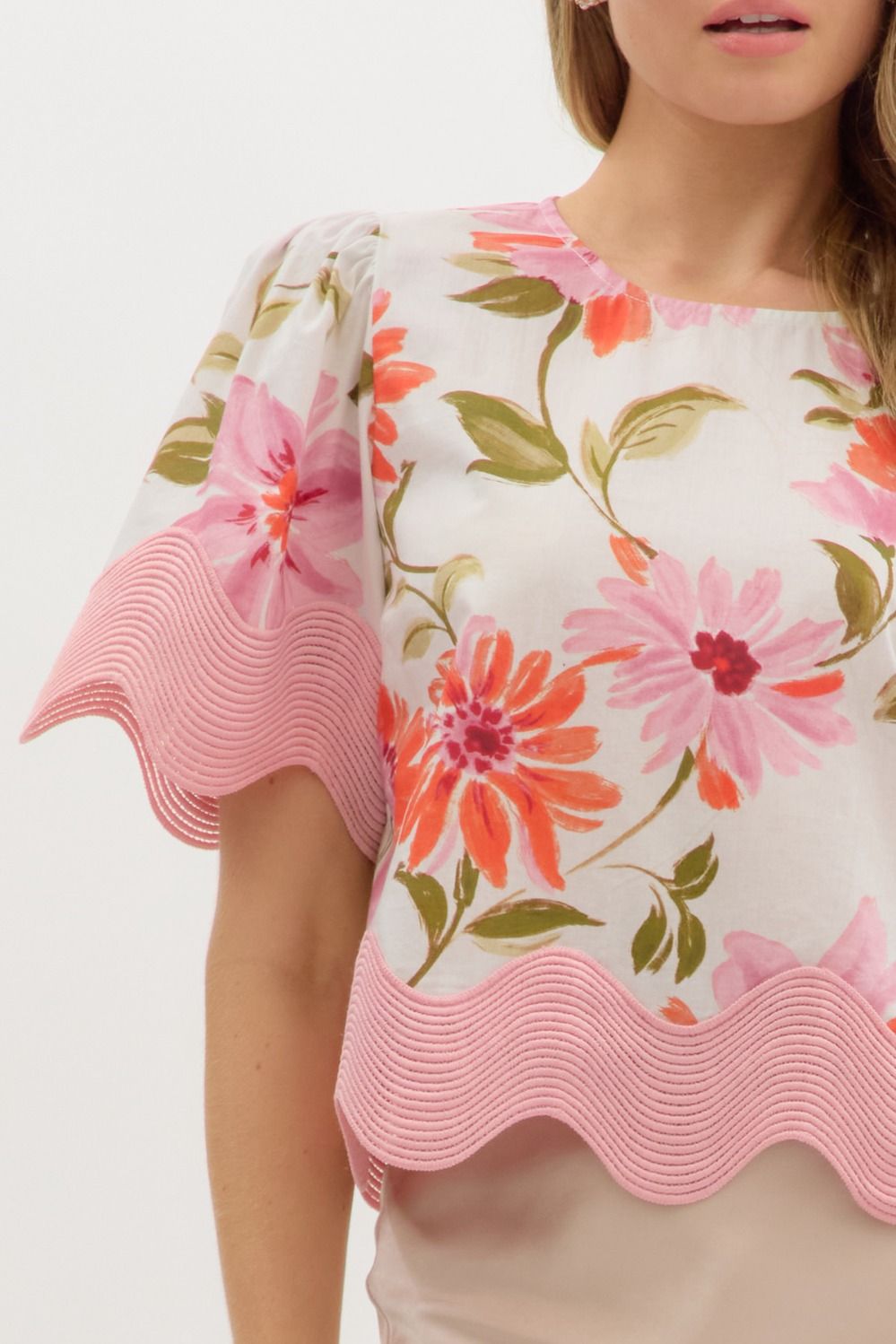 Floral Border Blouse