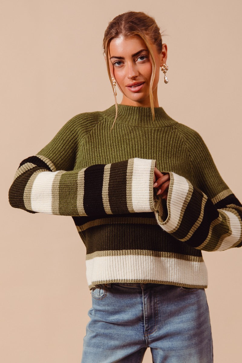 Olive Stripe Sweater