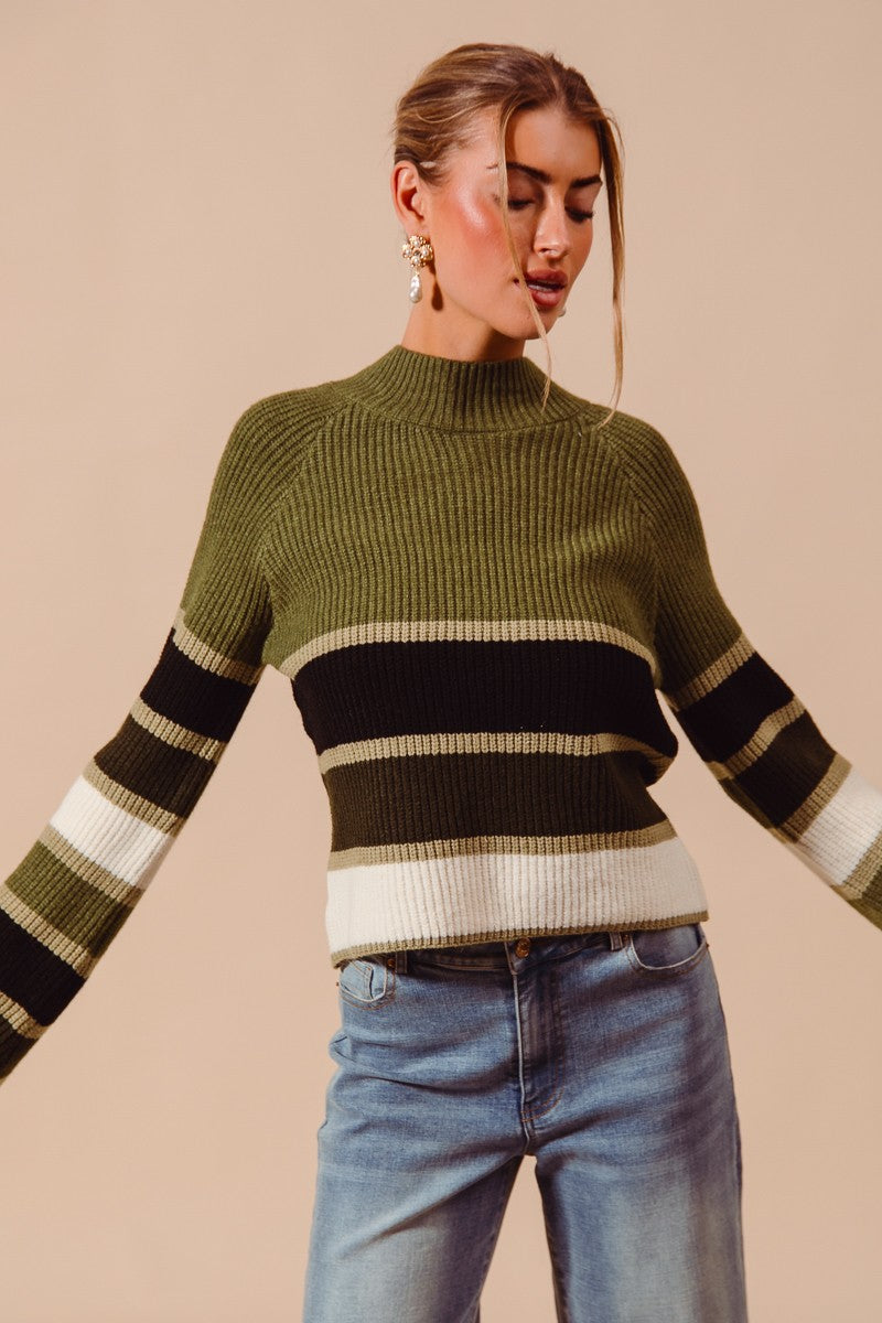 Olive Stripe Sweater