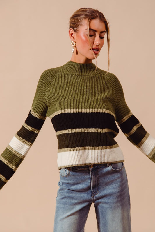 Olive Stripe Sweater