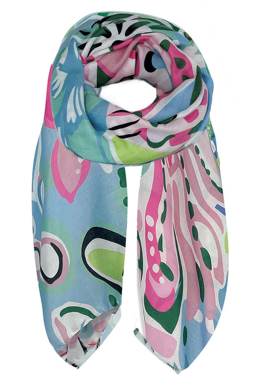 Tropical Floral- Blue/Pink