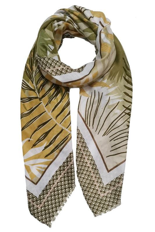 Tropical Leaves Sarong- Taupe