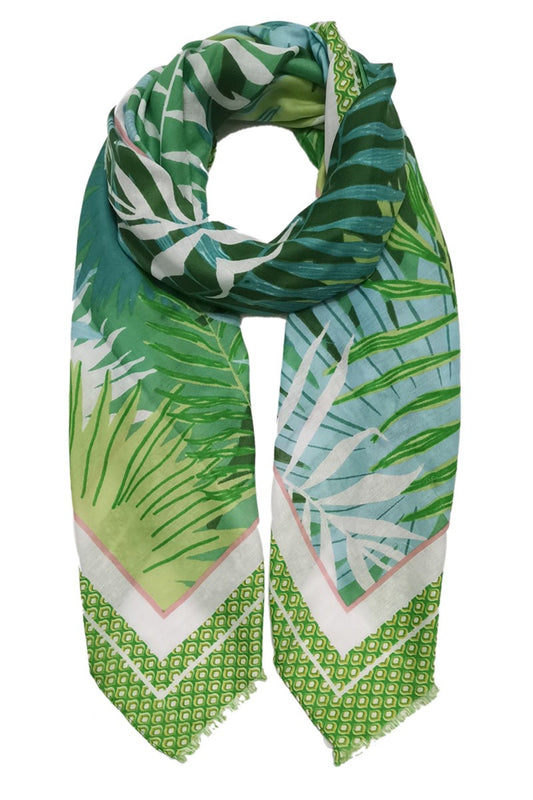 Tropical Leaves Sarong- Green