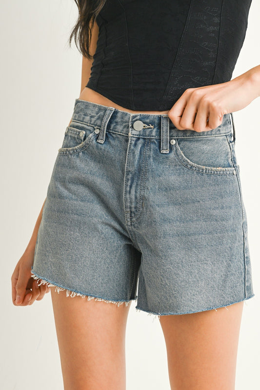Light Wash Non-Stretch Denim Short