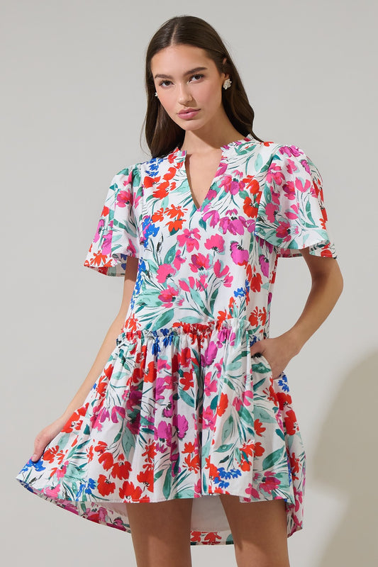 Nina Drop Waist Mini Dress