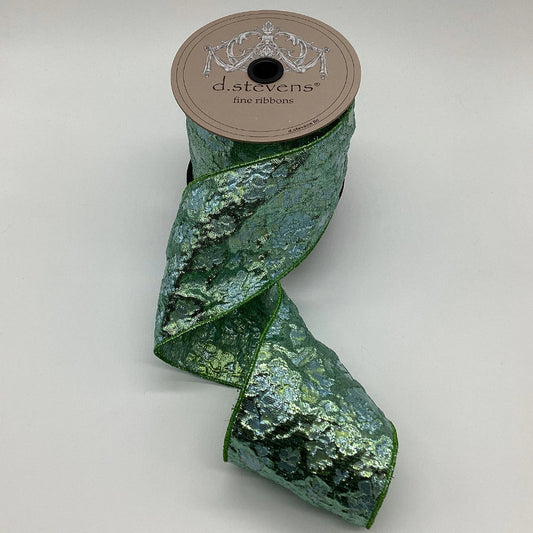 embossed jacquard blue/green bow
