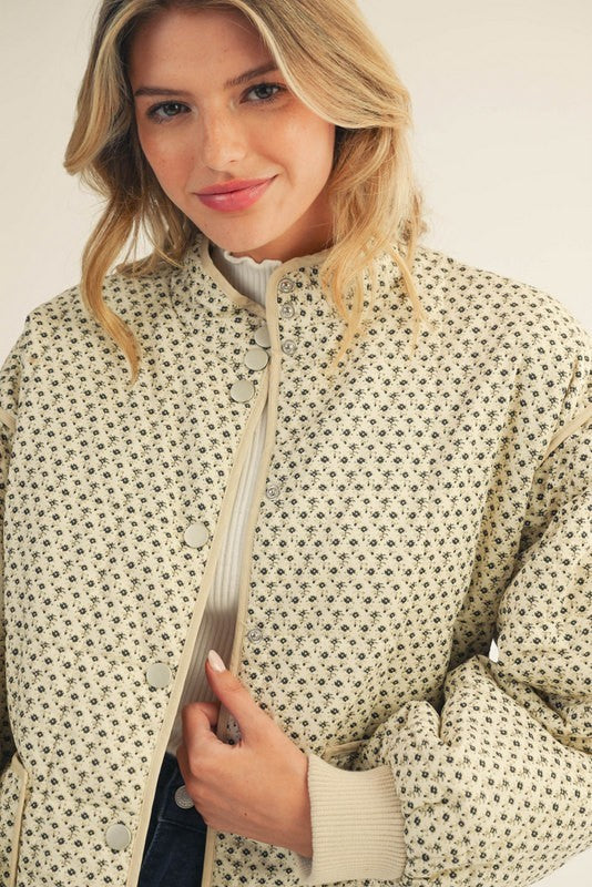 Button Down Tiny Floral Jacket