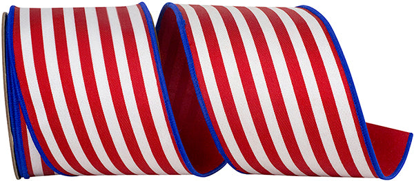 Red, White and Blue Stripe Bow