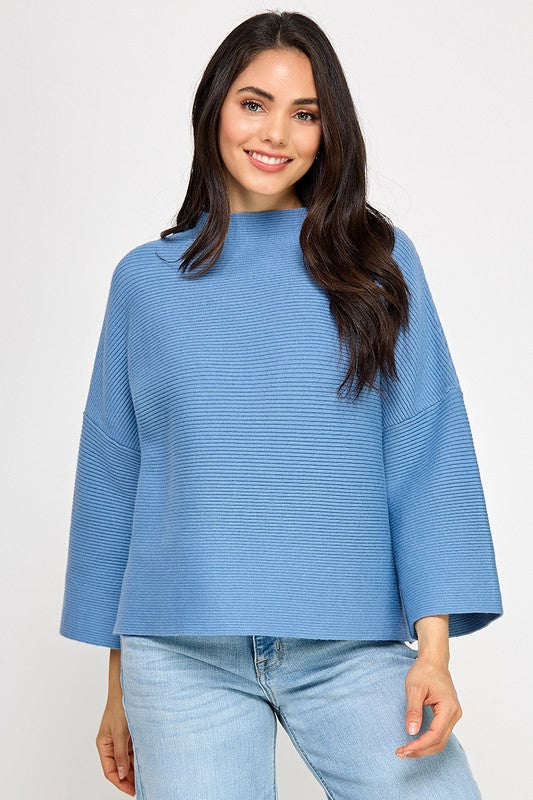 Ribbed Sweater- Blue
