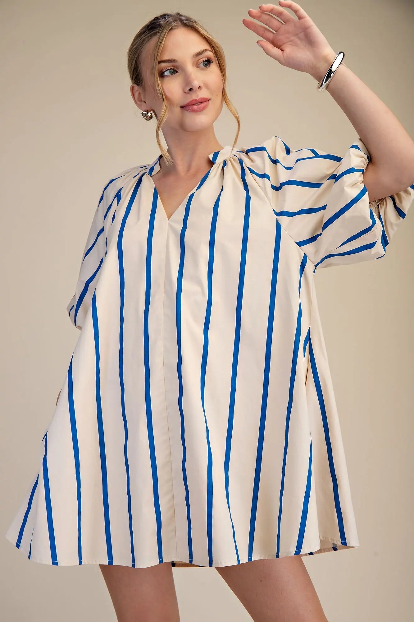 Royal Stripe Shift Dress