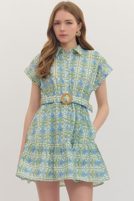 Botanical Belted Dress