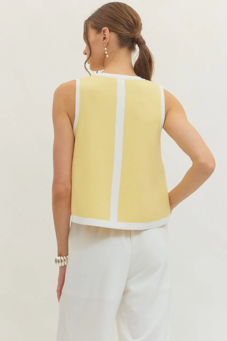 Sleeveless Knit Top- Lemon