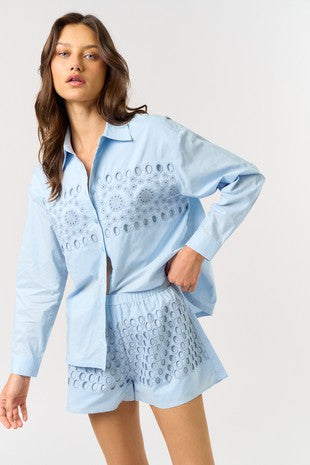 Light Blue Eyelet Summer Set