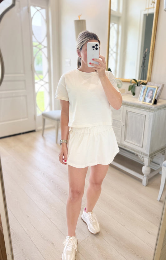 Skort Set- Black and Cream