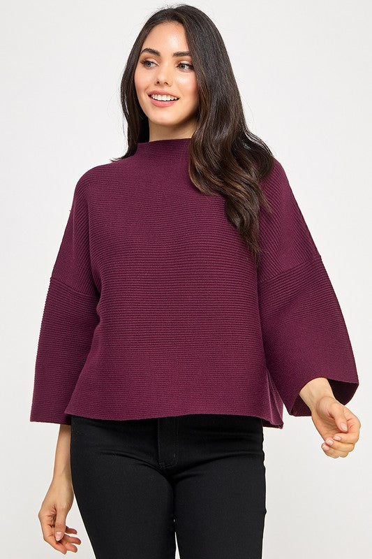 Ribbed Sweater- Merlot