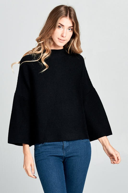 Ribbed Sweater- Black