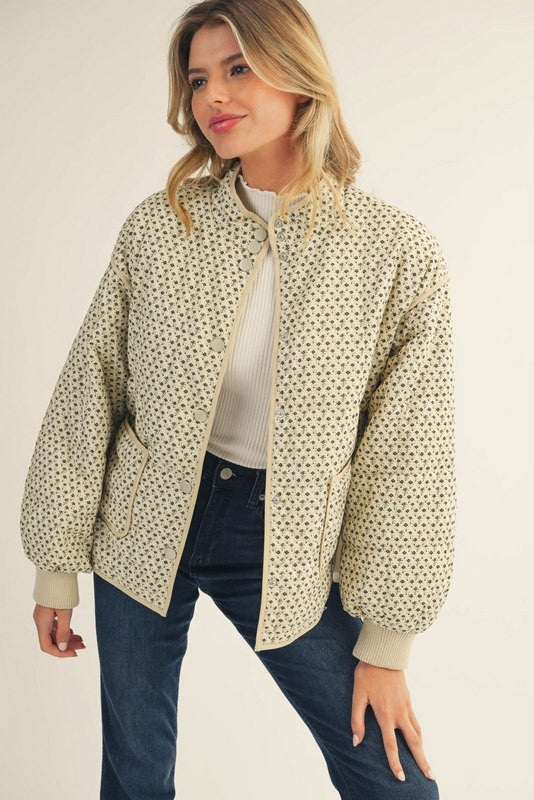 Button Down Tiny Floral Jacket
