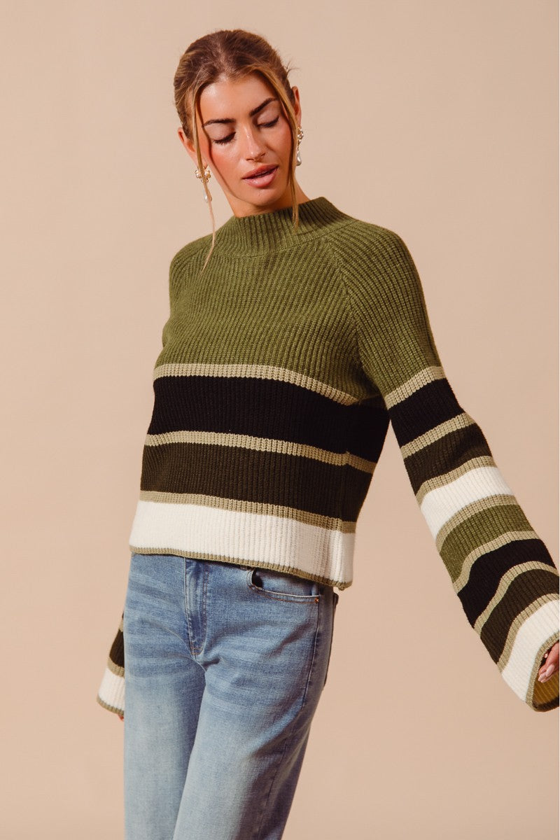 Olive Stripe Sweater