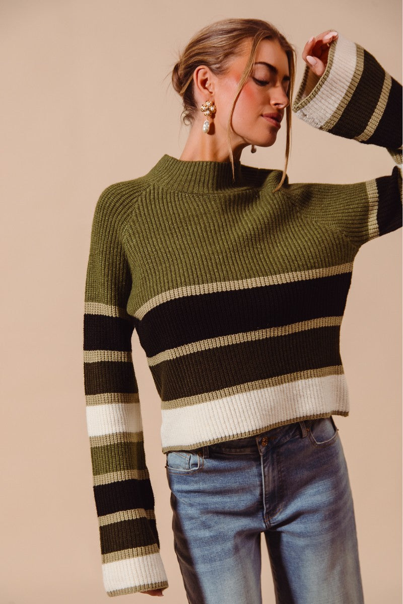 Olive Stripe Sweater