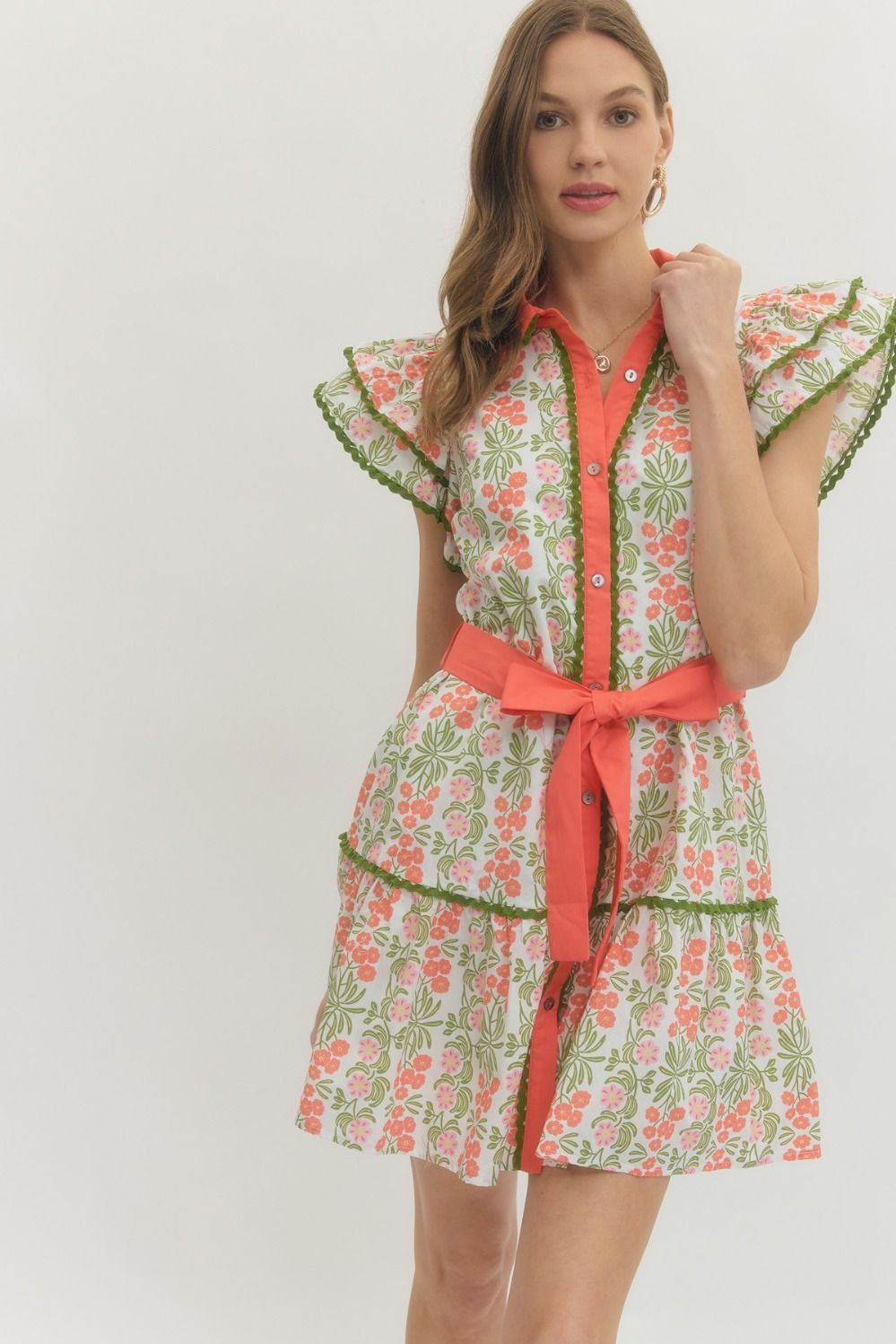 Paige Dress- Coral