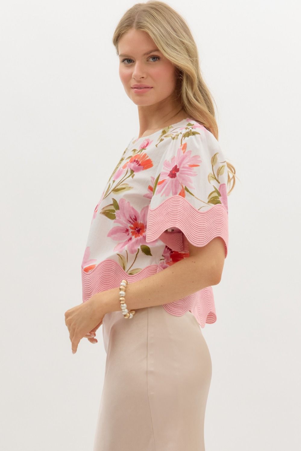 Floral Border Blouse