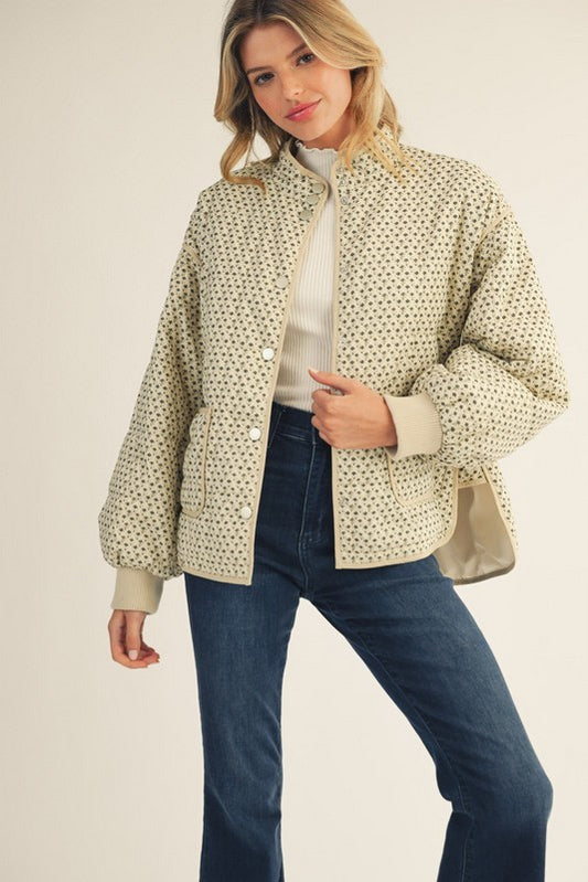 Button Down Tiny Floral Jacket